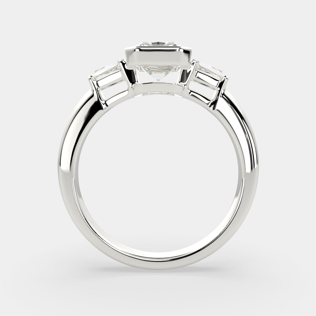 1.5 Carat VS1 D Lab Grown Diamond Trilogy Radiant Ring