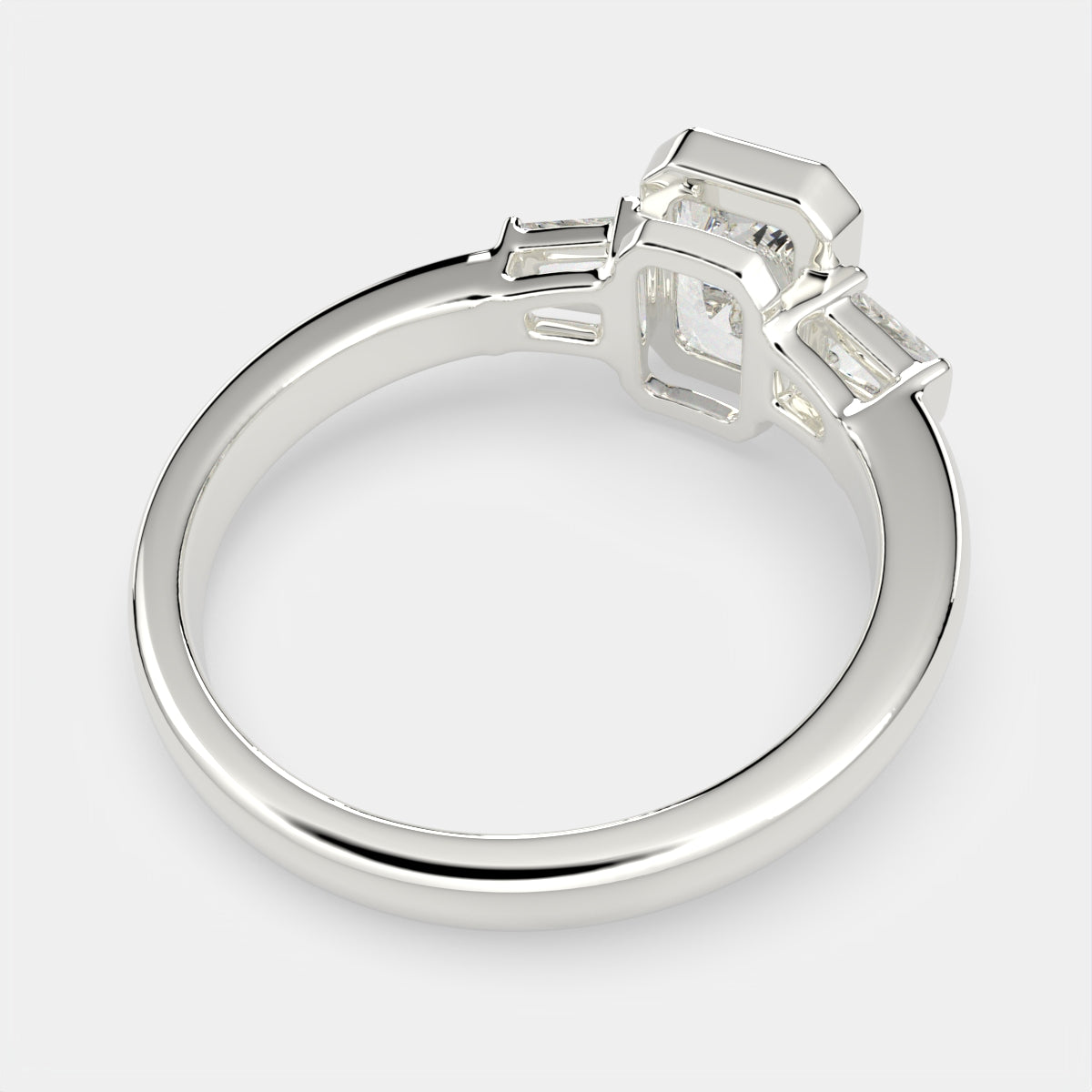 4.5 Carat VS1 D Lab Grown Diamond Trilogy Radiant Ring