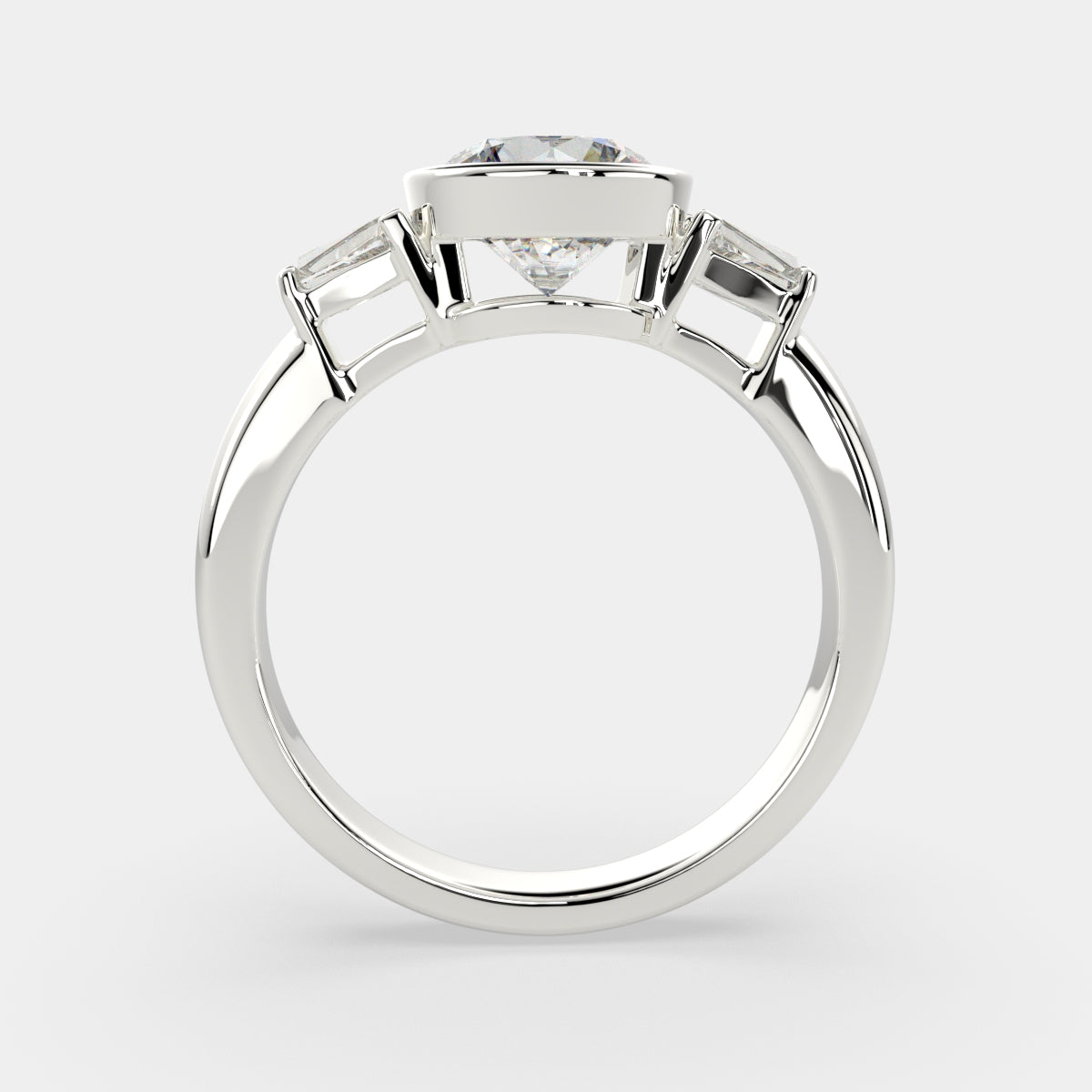 1.5 Carat VS1 D Lab Grown Diamond Trilogy Round Ring