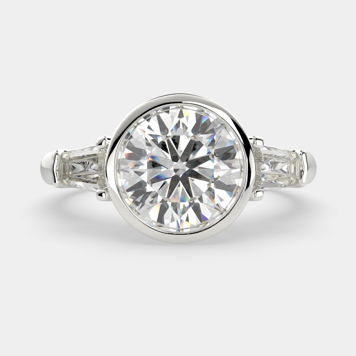 1.5 Carat VS1 D Lab Grown Diamond Trilogy Round Ring