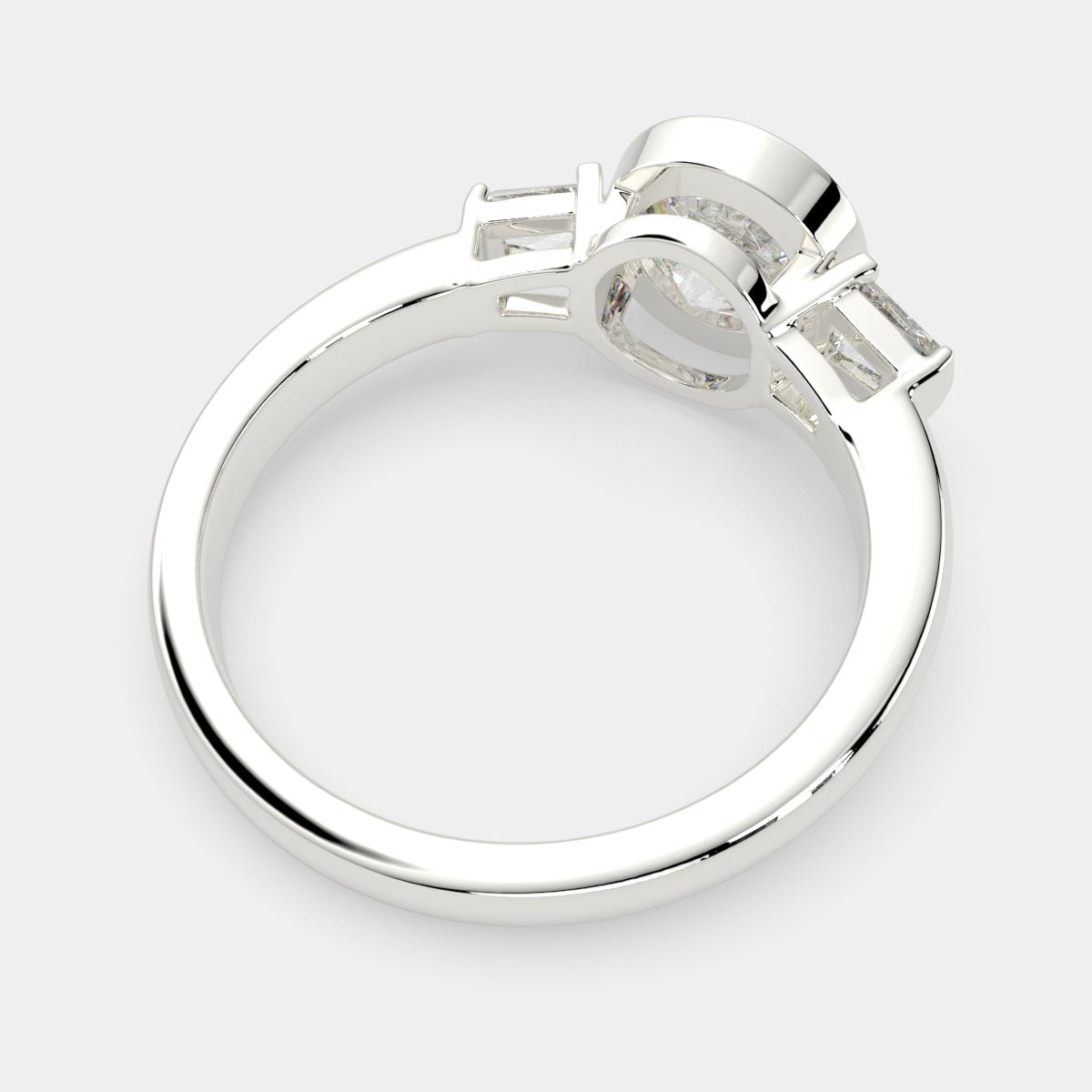 1.5 Carat VS1 D Lab Grown Diamond Trilogy Round Ring