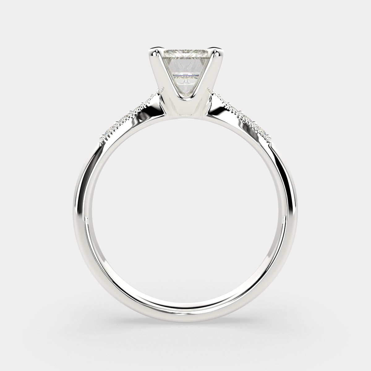 4.4 Carat VS1 D Lab Grown Diamond Pave Emerald Ring
