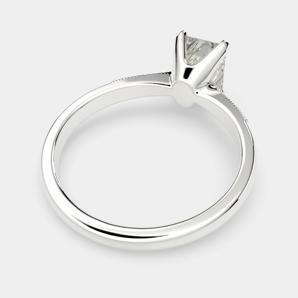 1.4 Carat VS1 D Lab Grown Diamond Pave Emerald Ring