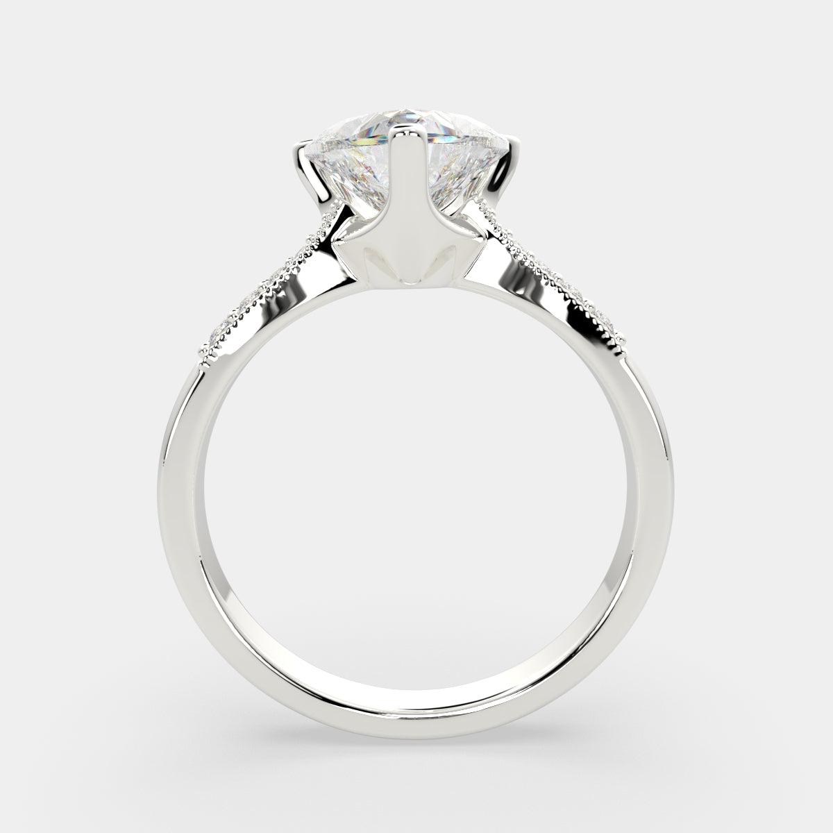 4.4 Carat VS1 D Lab Grown Diamond Pave Heart Ring