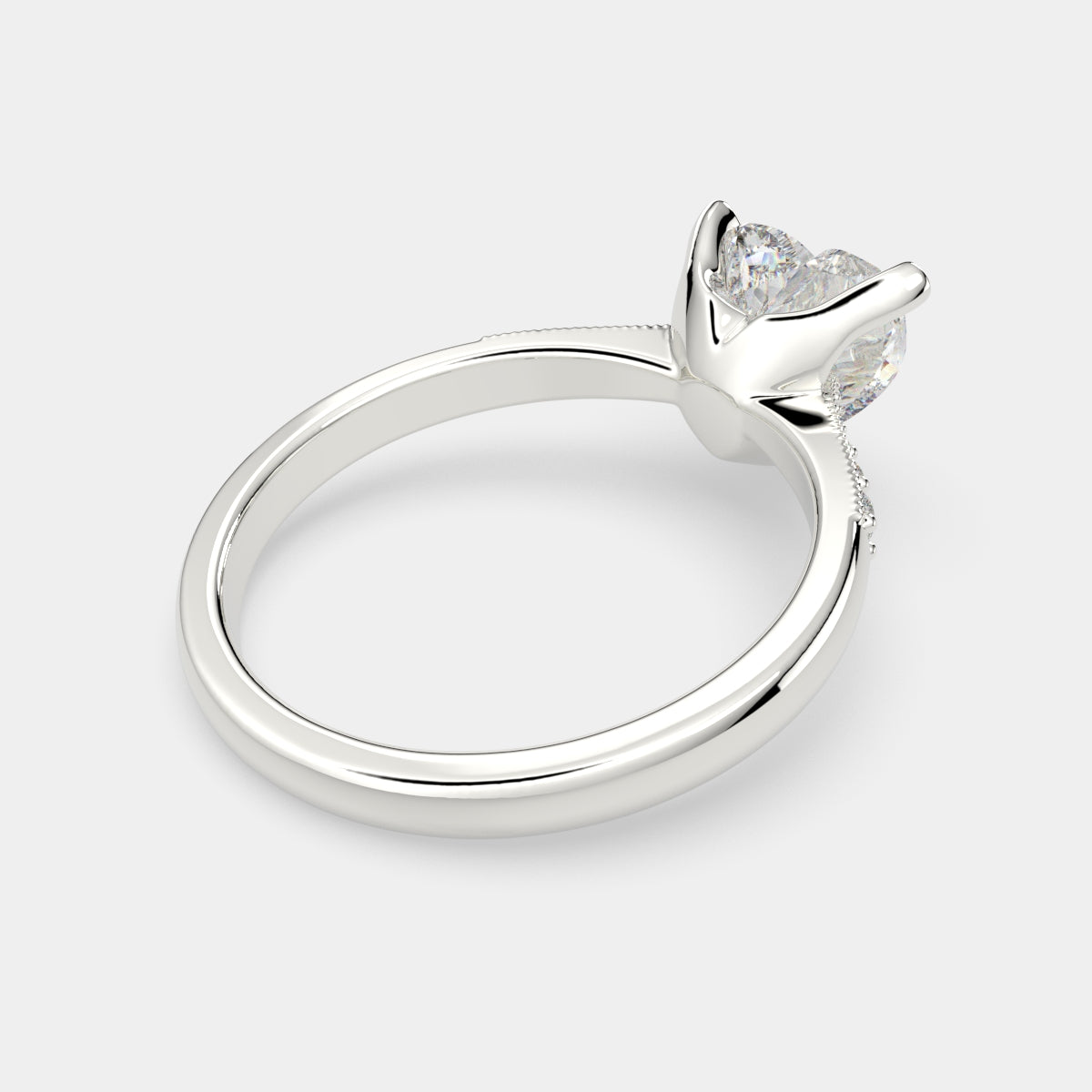 4.4 Carat VS1 D Lab Grown Diamond Pave Heart Ring