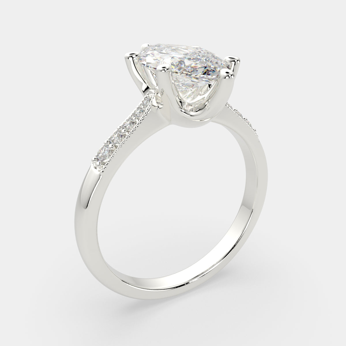 1.4 Carat VS1 D Lab Grown Diamond Pave Marquise Ring