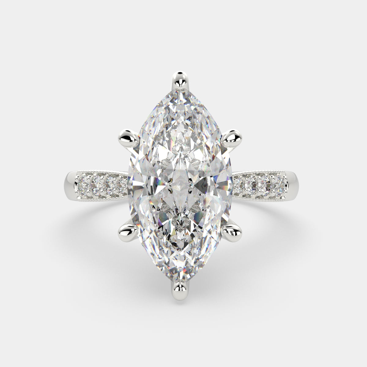 2.4 Carat VS1 D Lab Grown Diamond Pave Marquise Ring