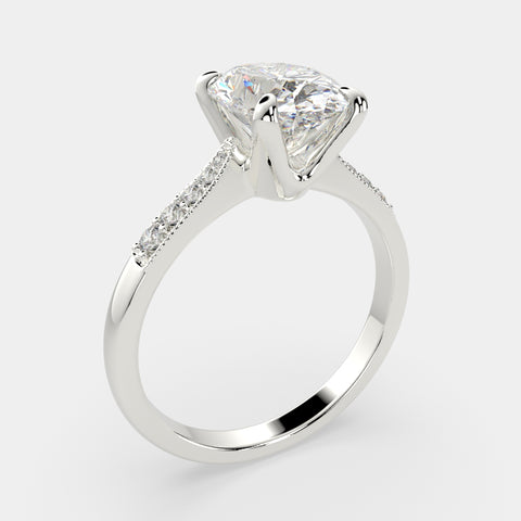 4.4 Carat VS1 D Lab Grown Diamond Pave Oval Ring