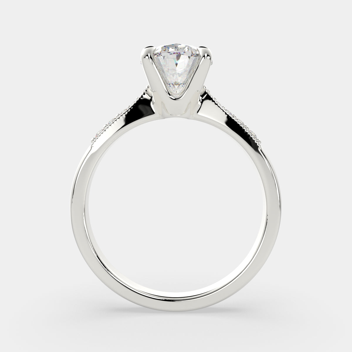 3.4 Carat VS1 D Lab Grown Diamond Pave Oval Ring