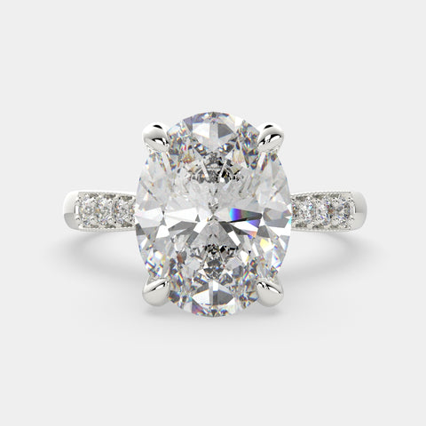 4.4 Carat VS1 D Lab Grown Diamond Pave Oval Ring