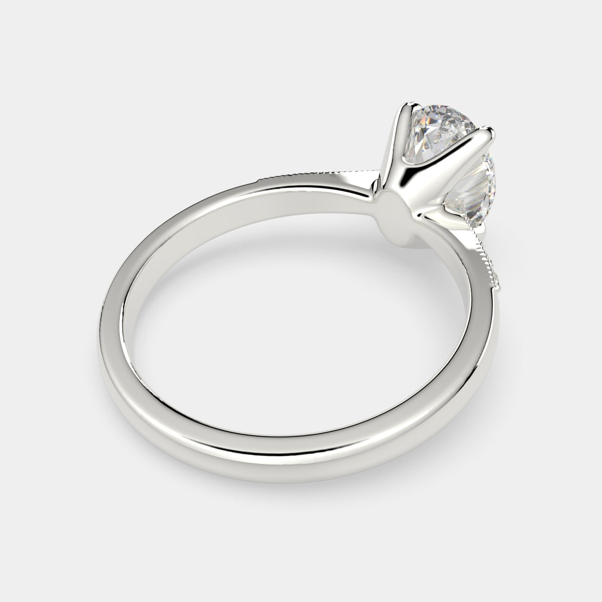 3.4 Carat VS1 D Lab Grown Diamond Pave Oval Ring