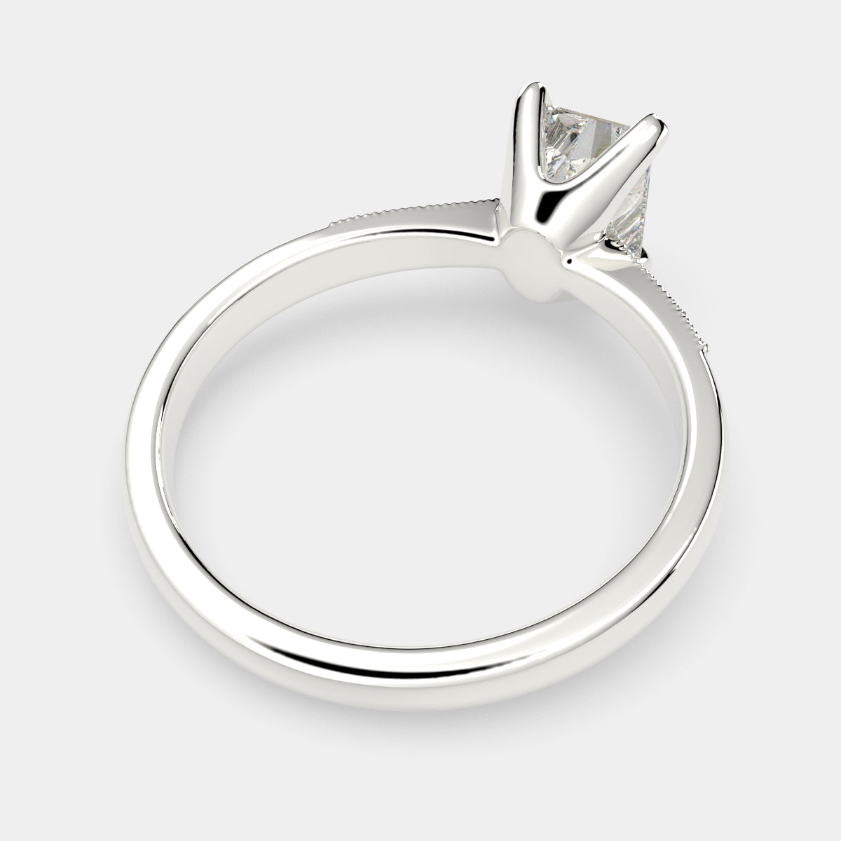 4.4 Carat VS1 D Lab Grown Diamond Pave Radiant Ring