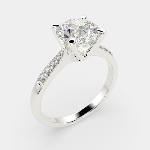 2.4 Carat VS1 D Lab Grown Diamond Pave Round Ring
