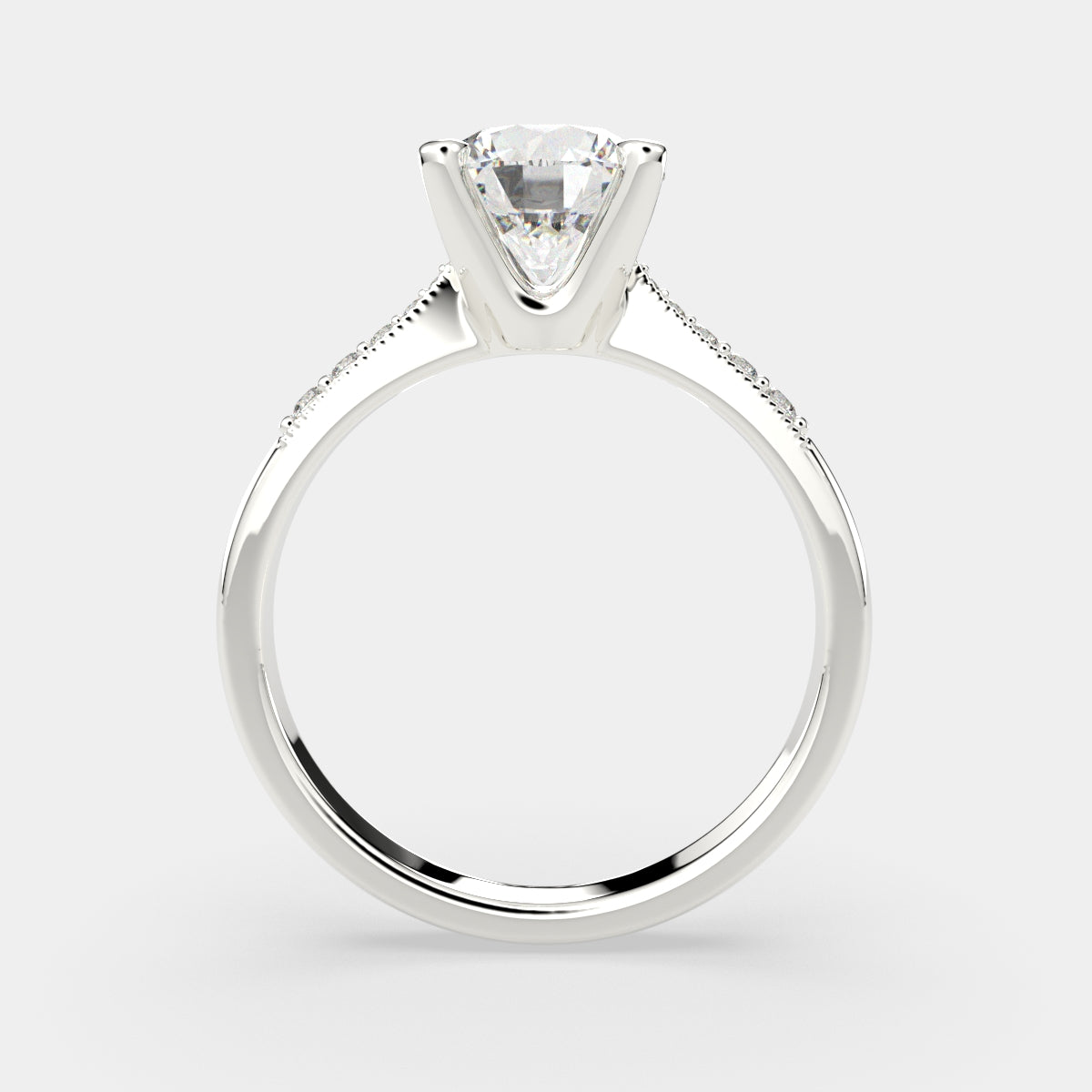 2.4 Carat VS1 D Lab Grown Diamond Pave Round Ring