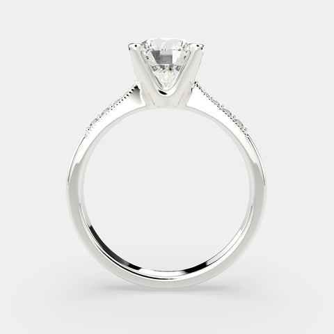 2.4 Carat VS1 D Lab Grown Diamond Pave Round Ring