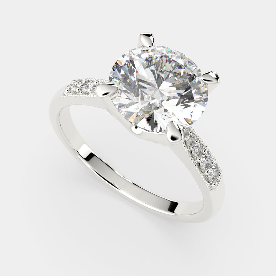 Federica 4.4 Carat Round Cut 4 Prong Engagement Ring