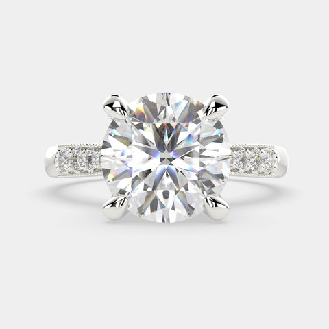 2.4 Carat VS1 D Lab Grown Diamond Pave Round Ring