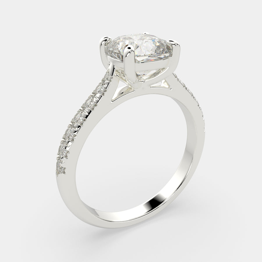 Ginevra 4.2 Carat Cushion Cut Tapered Engagement Ring