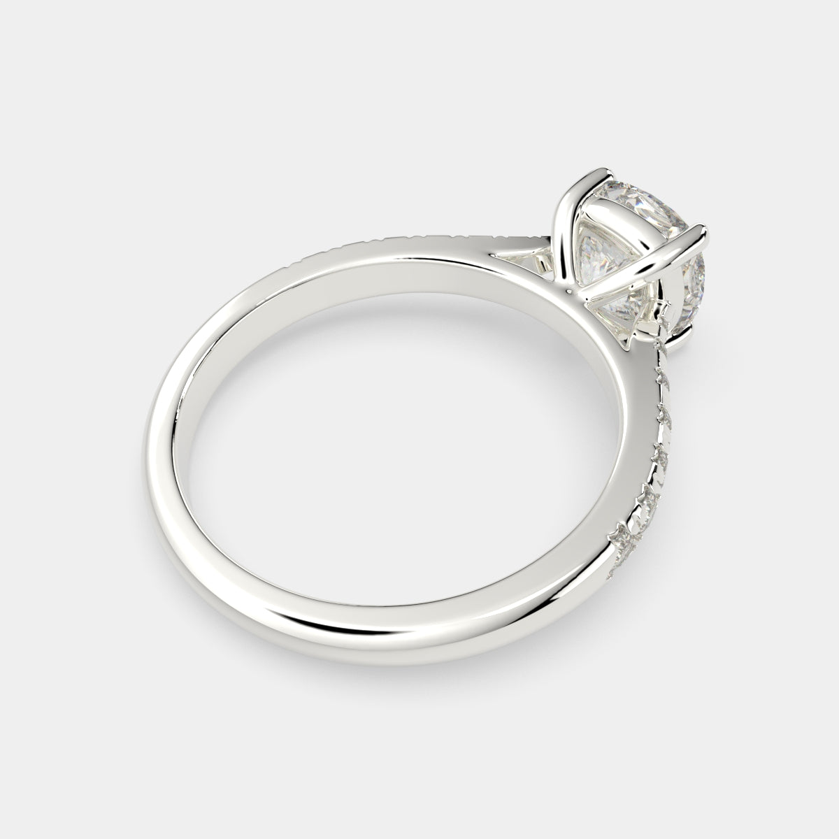 4.2 Carat VS1 D Lab Grown Diamond Pave Cushion Ring