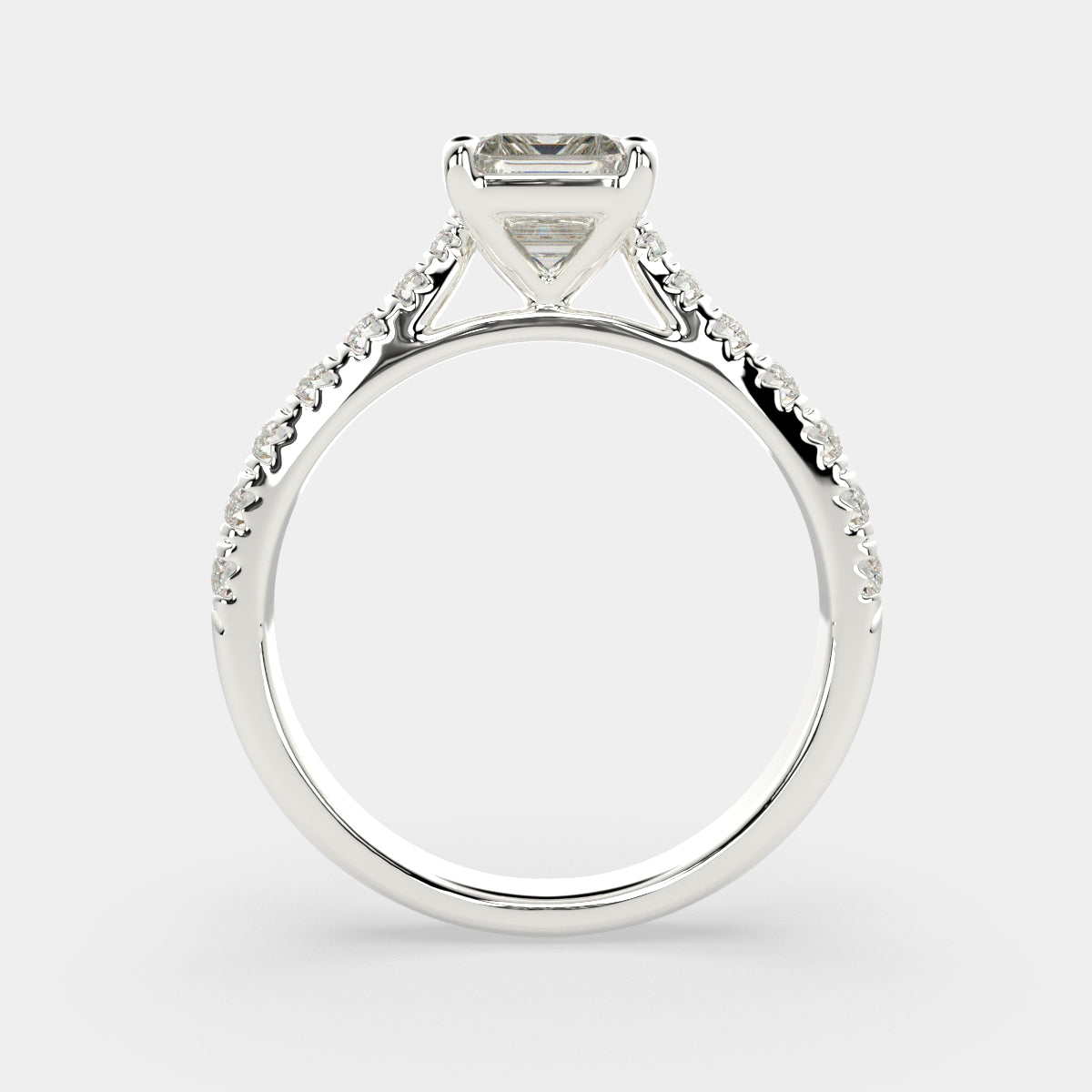 4.2 Carat VS1 D Lab Grown Diamond Pave Emerald Ring