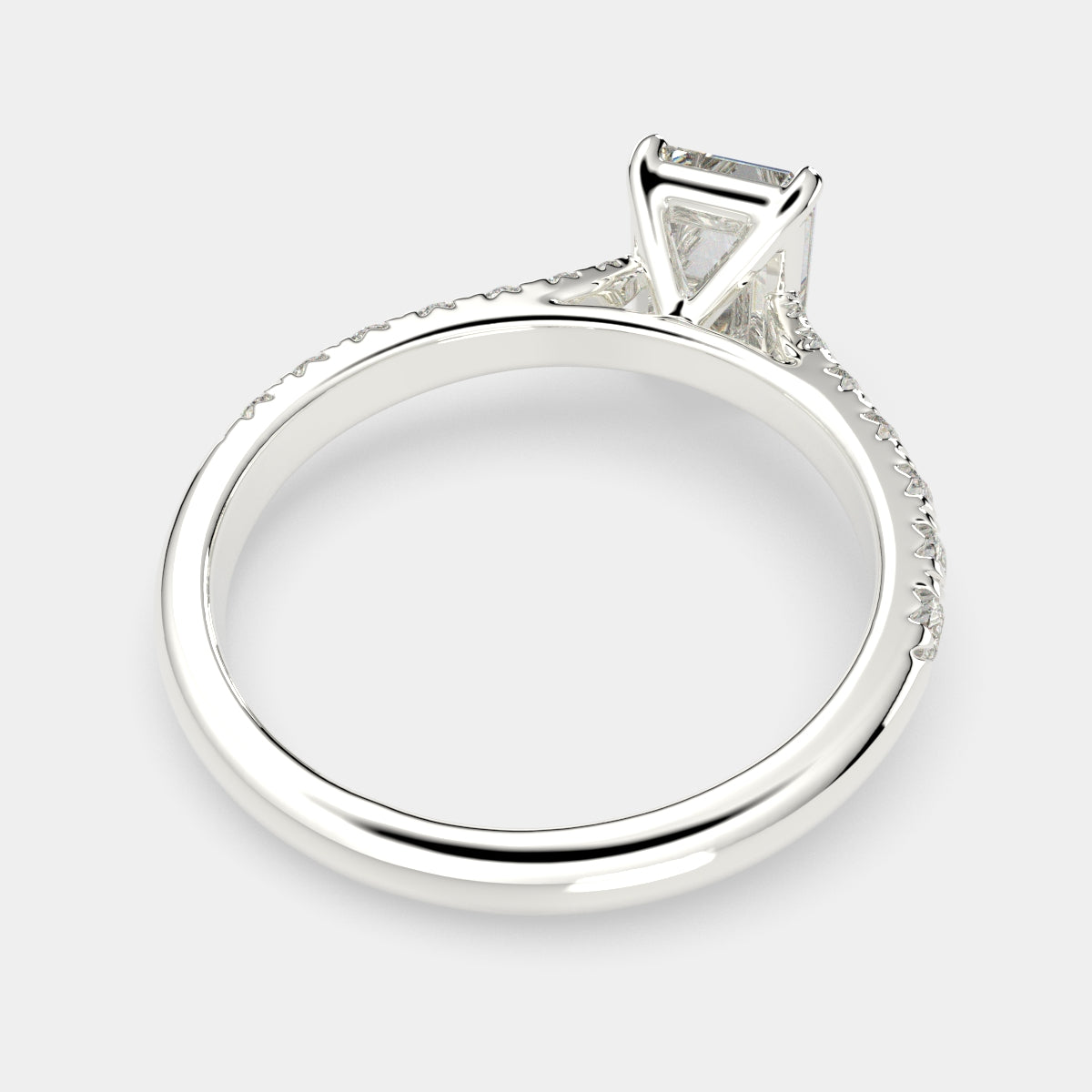 4.2 Carat VS1 D Lab Grown Diamond Pave Emerald Ring