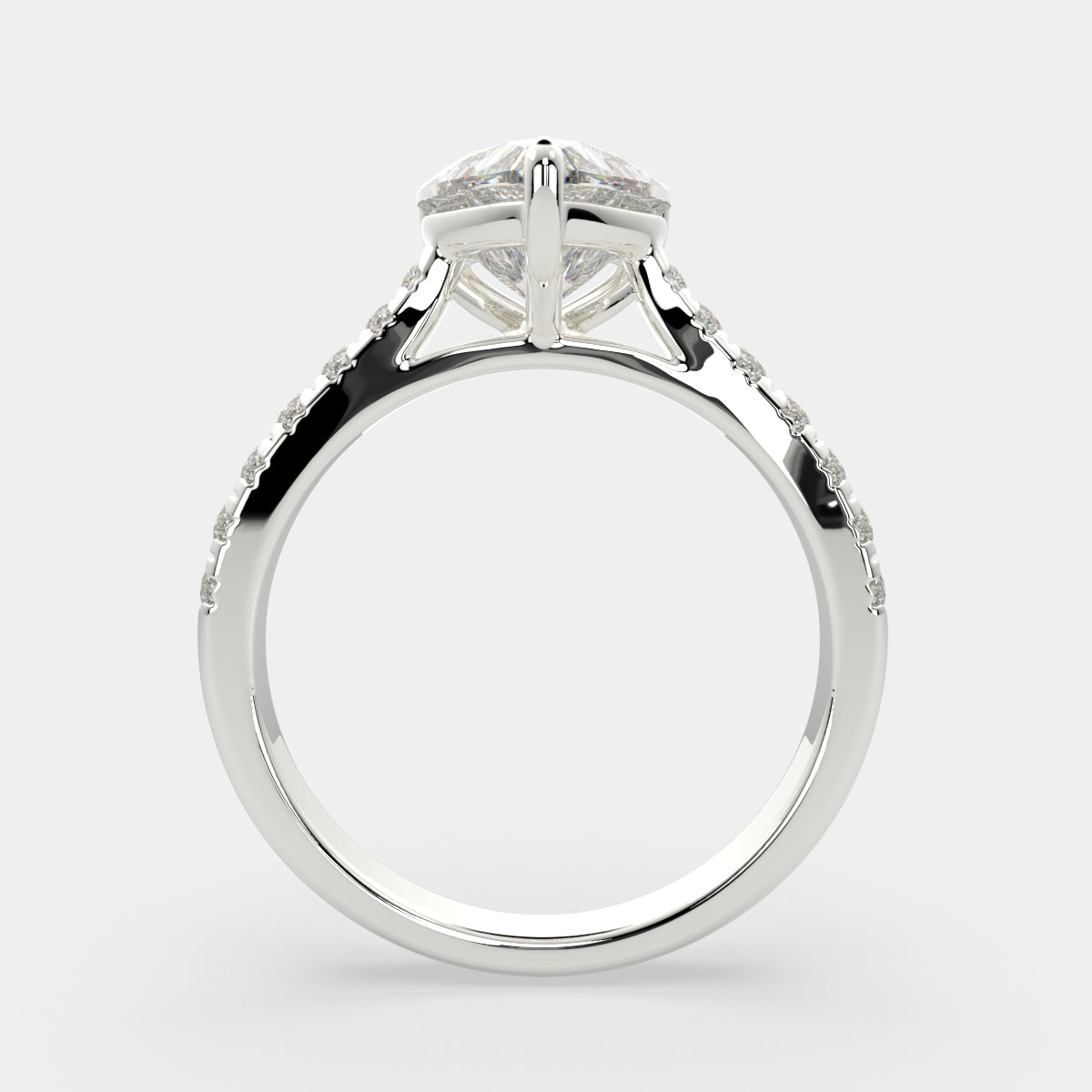 3.2 Carat VS1 D Lab Grown Diamond Pave Heart Ring