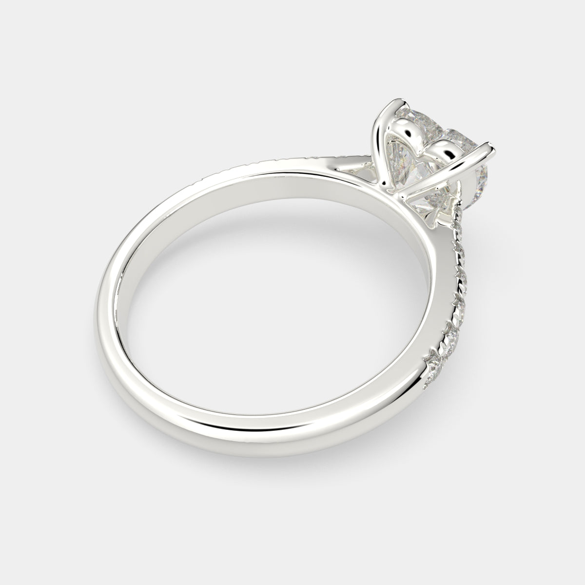 1.2 Carat VS1 D Lab Grown Diamond Pave Heart Ring