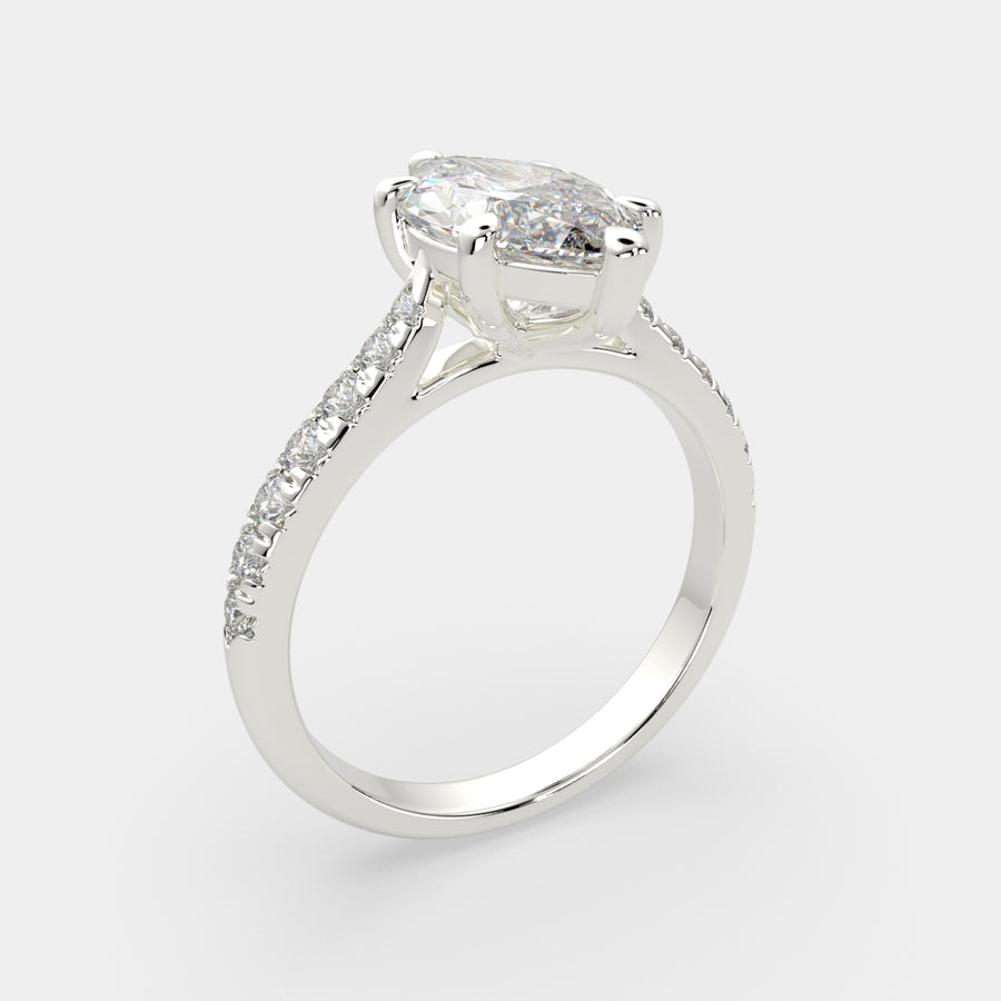 Ginevra 1.2 Carat Marquise Cut Tapered Engagement Ring