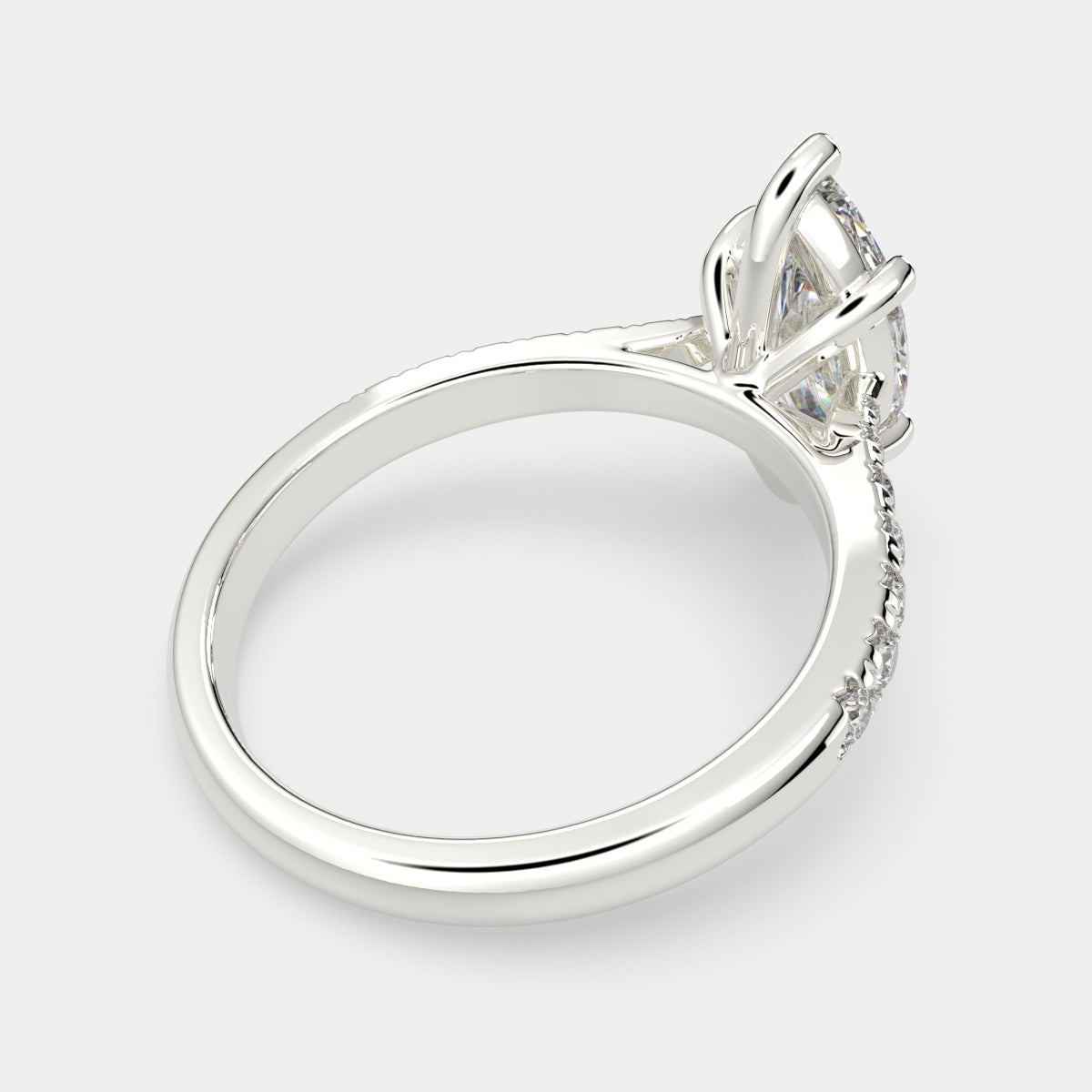 1.2 Carat VS1 D Lab Grown Diamond Pave Marquise Ring