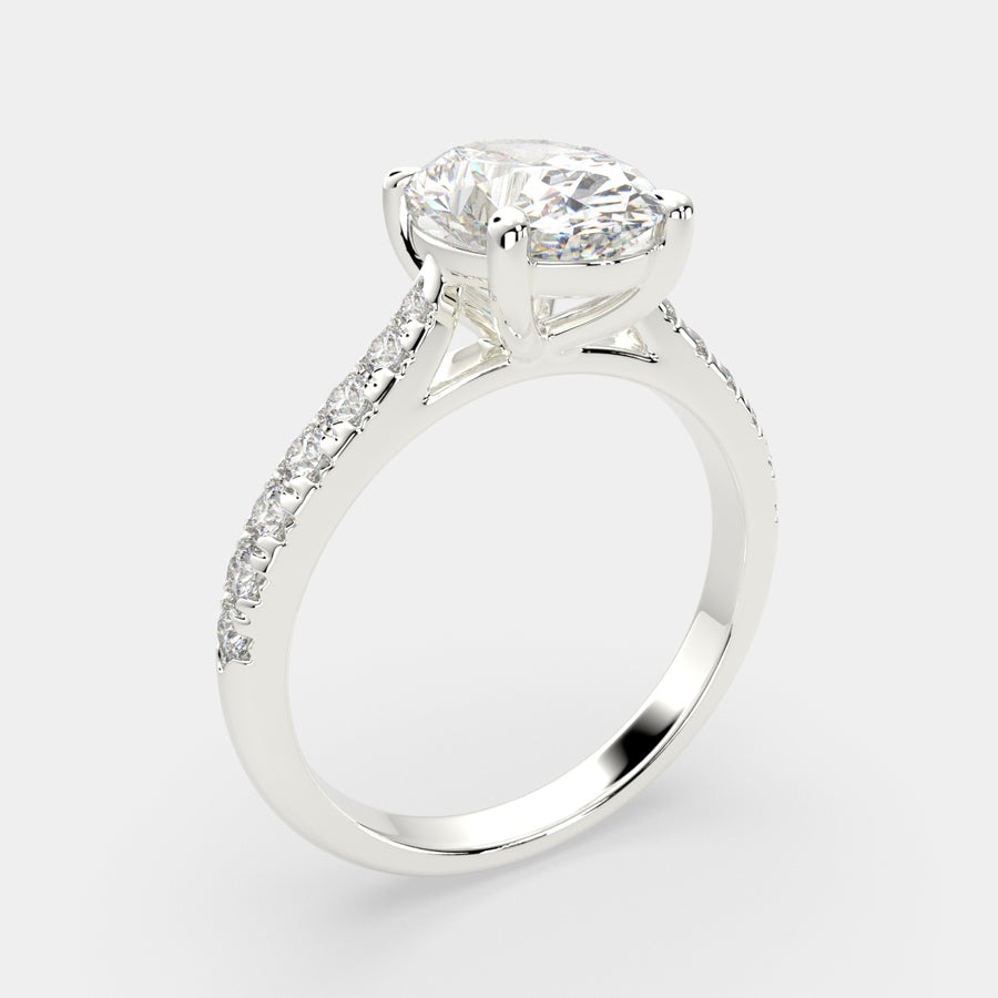 Ginevra 1.2 Carat Oval Cut Tapered Engagement Ring