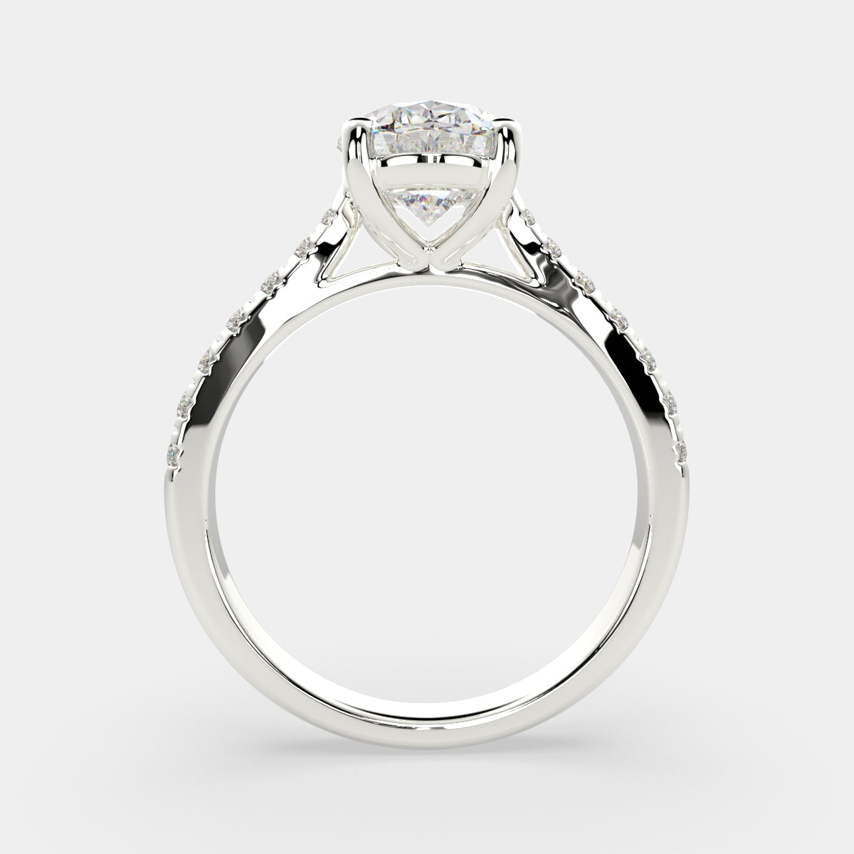 1.2 Carat VS1 D Lab Grown Diamond Pave Oval Ring