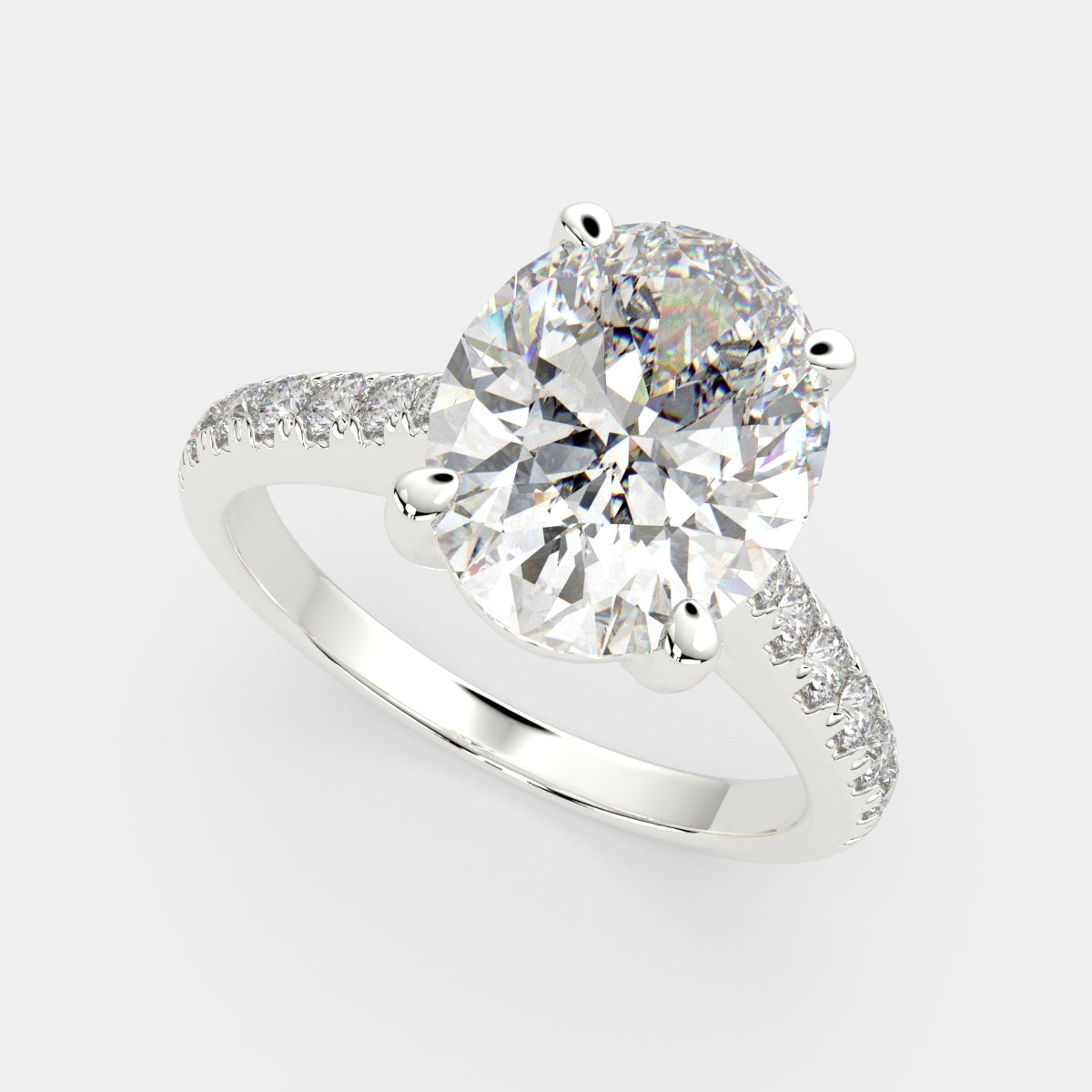 1.2 Carat VS1 D Lab Grown Diamond Pave Oval Ring