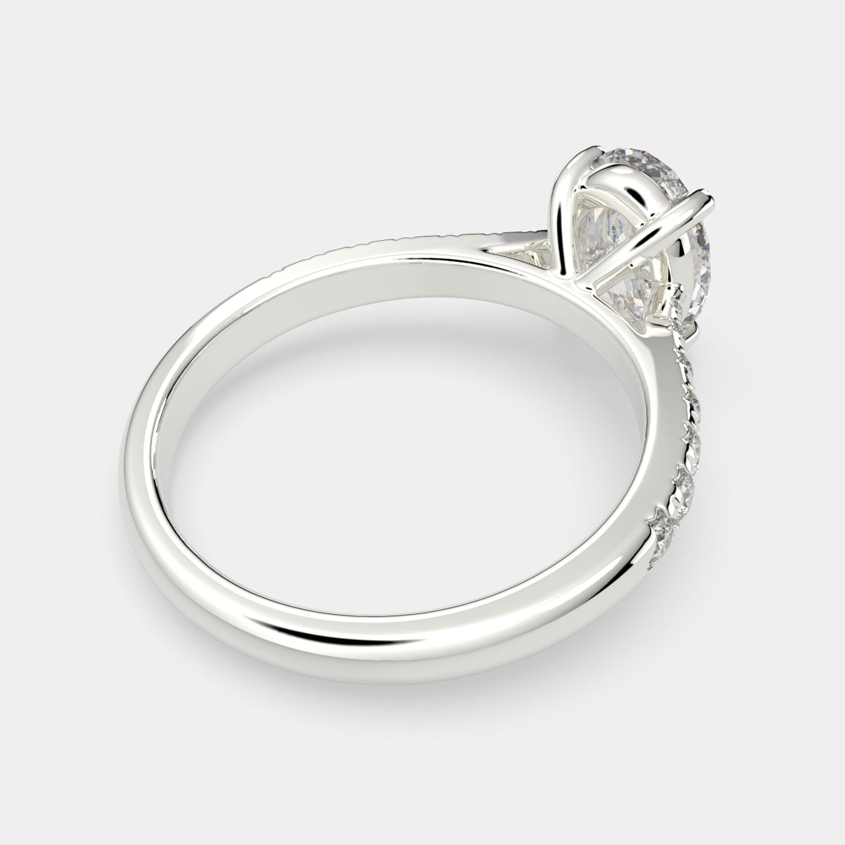 1.2 Carat VS1 D Lab Grown Diamond Pave Oval Ring