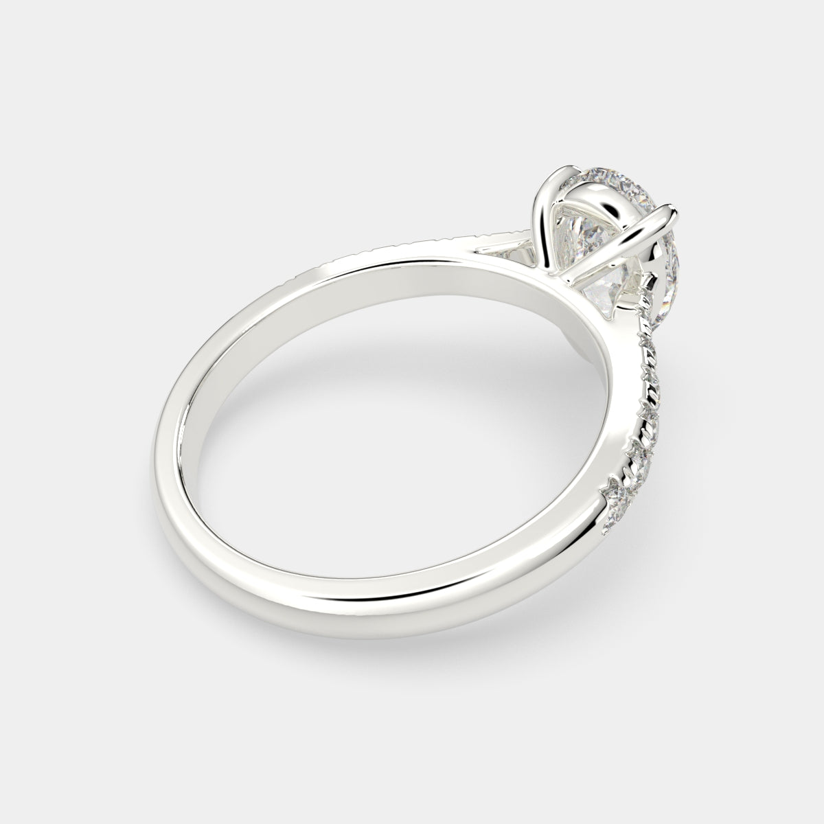 3.2 Carat VS1 D Lab Grown Diamond Pave Pear Ring