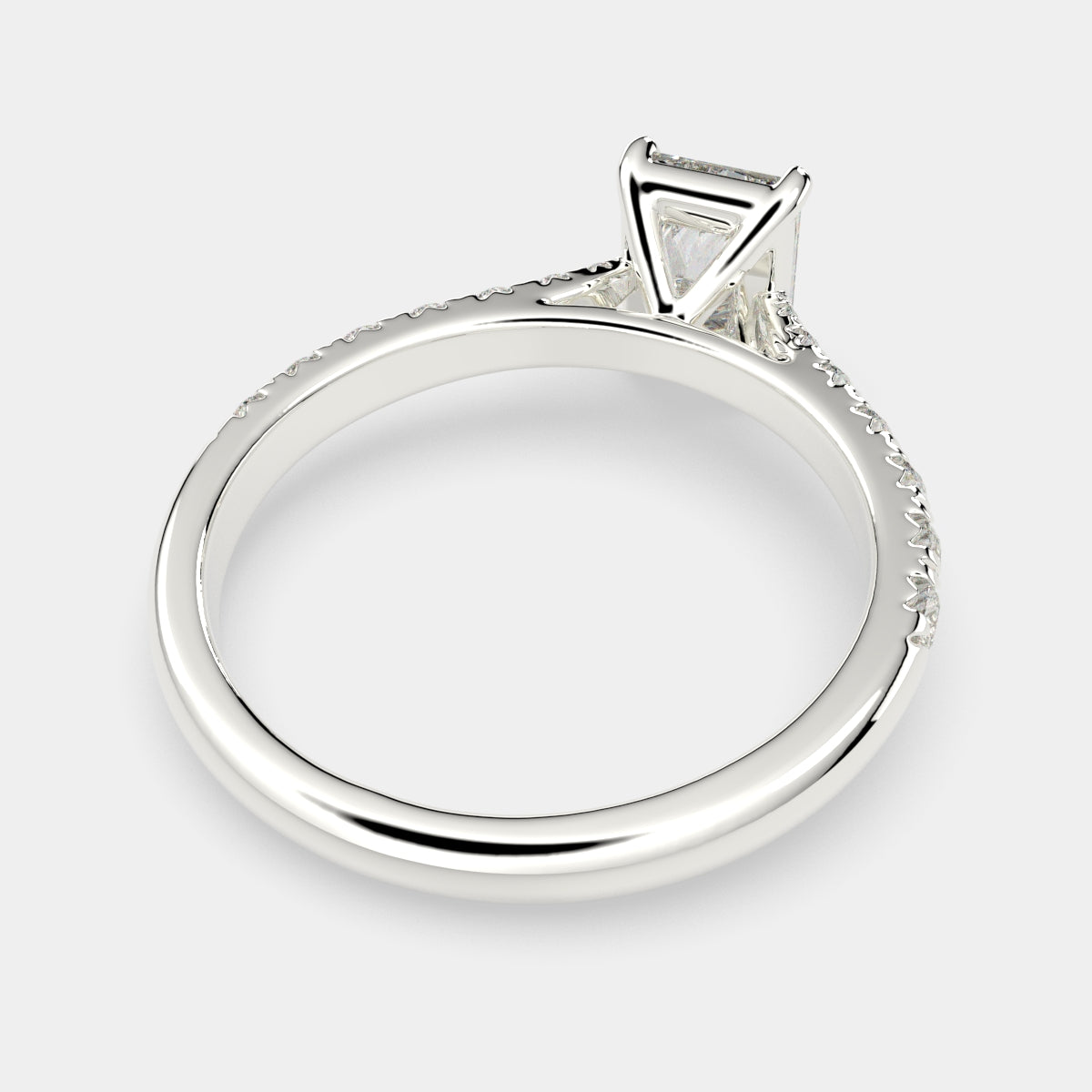 2.2 Carat VS1 D Lab Grown Diamond Pave Radiant Ring