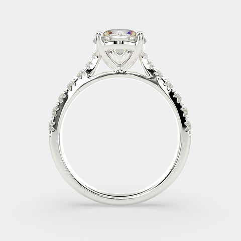 1.2 Carat VS1 D Lab Grown Diamond Pave Round Ring