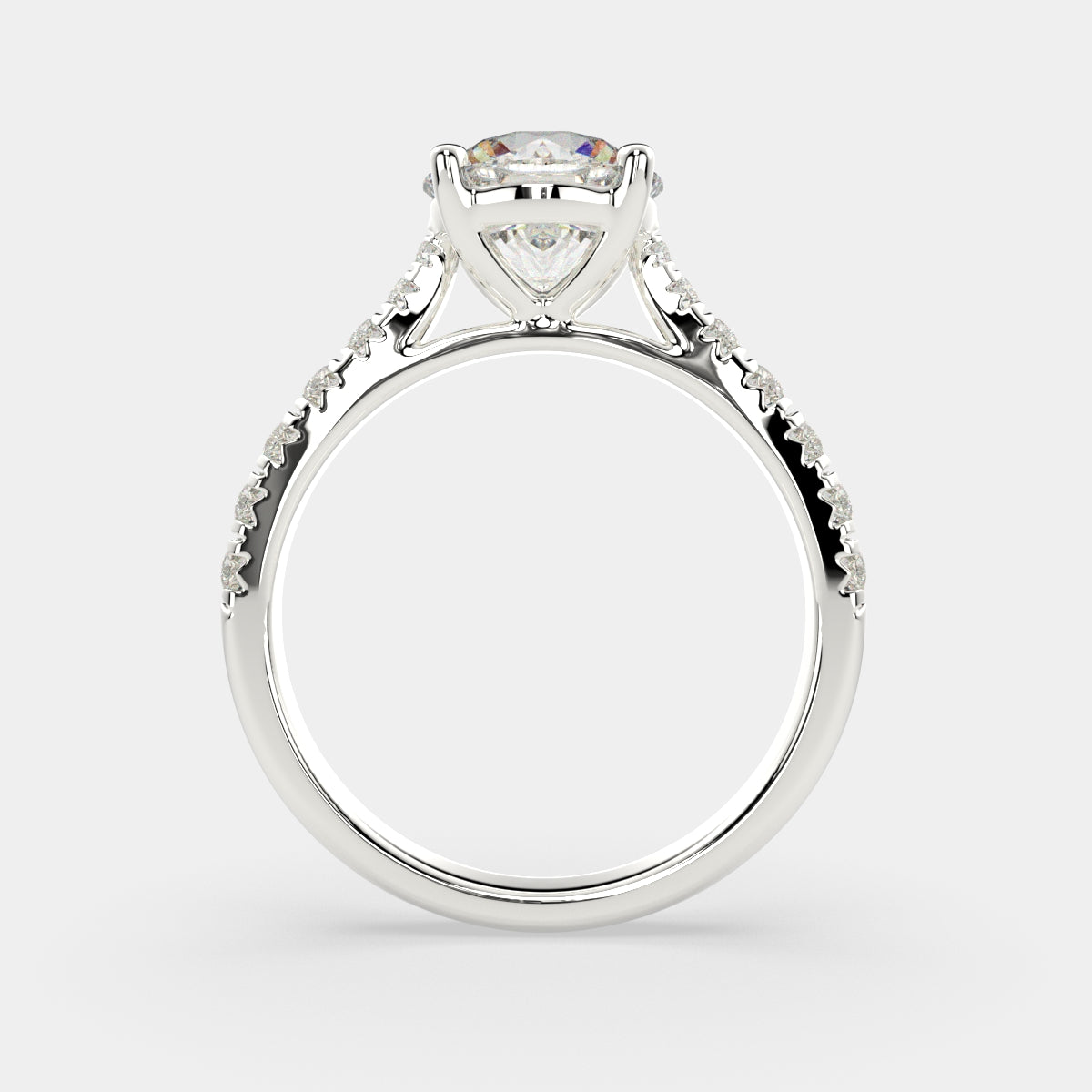 3.2 Carat VS1 D Lab Grown Diamond Pave Round Ring