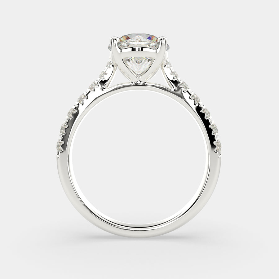 Ginevra 3.2 Carat Round Cut Tapered Engagement Ring