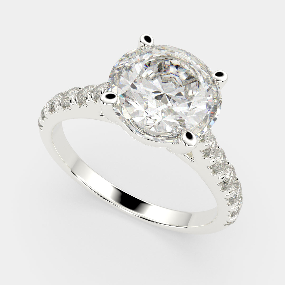 1.2 Carat VS1 D Lab Grown Diamond Pave Round Ring