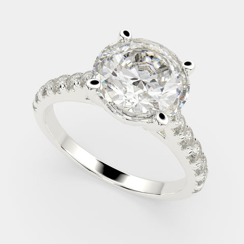 1.2 Carat VS1 D Lab Grown Diamond Pave Round Ring