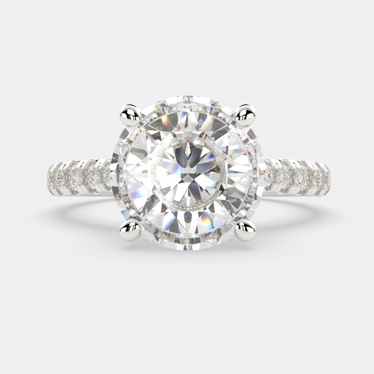 1.2 Carat VS1 D Lab Grown Diamond Pave Round Ring