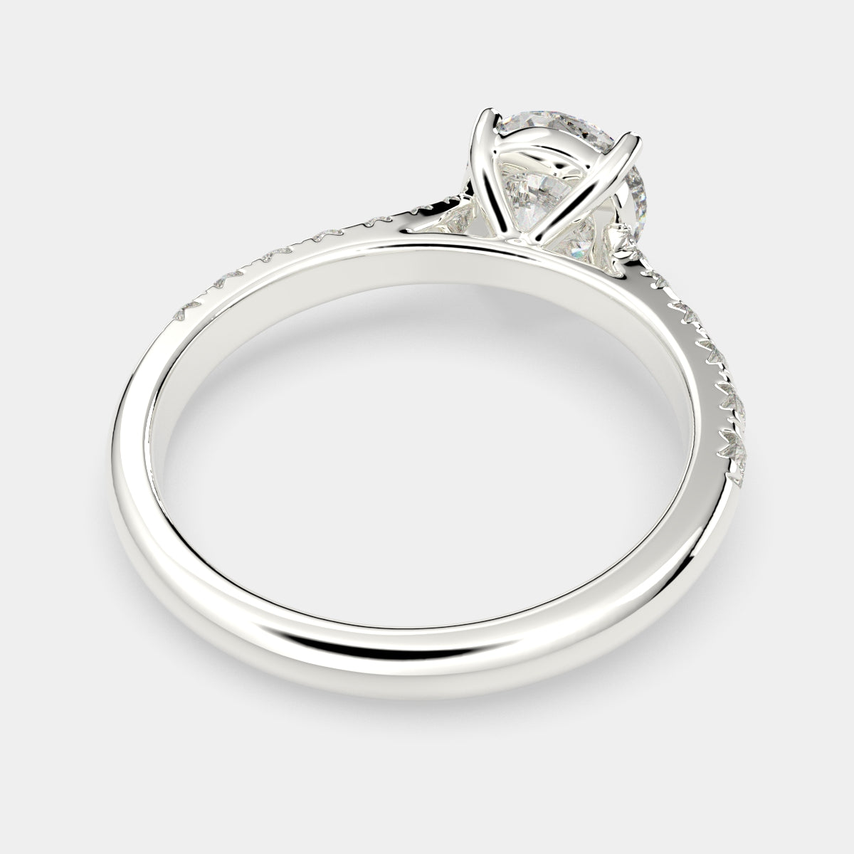 1.2 Carat VS1 D Lab Grown Diamond Pave Round Ring