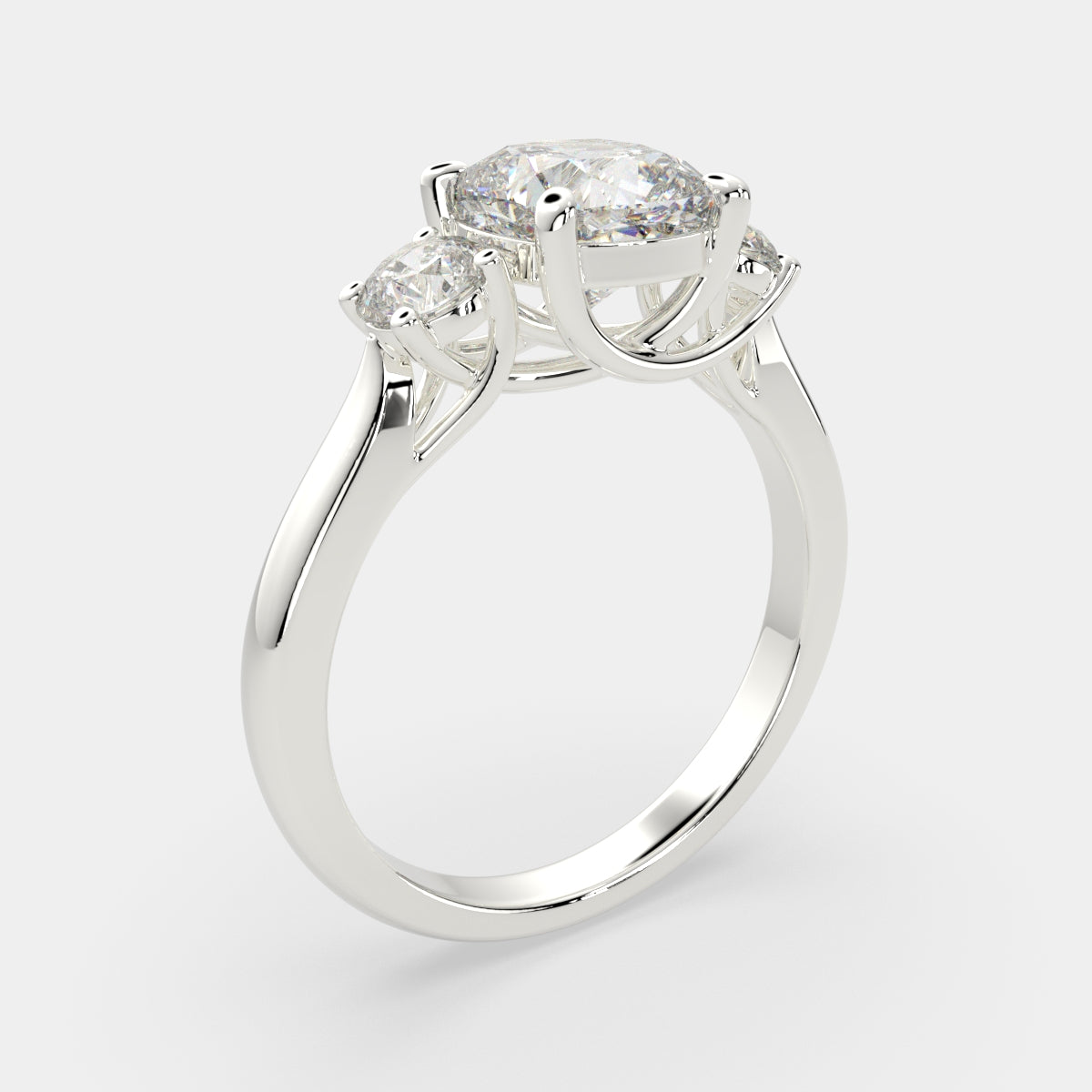 1.2 Carat VS1 D Lab Grown Diamond Trilogy Cushion Ring