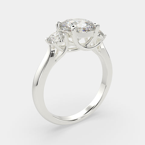 1.2 Carat VS1 D Lab Grown Diamond Trilogy Cushion Ring