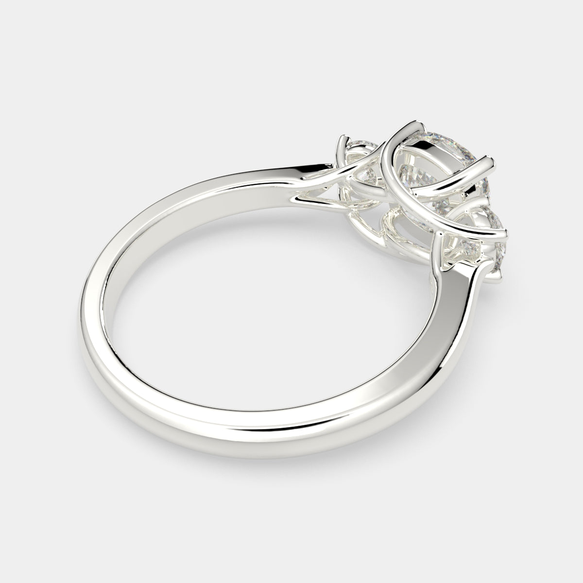 3.2 Carat VS1 D Lab Grown Diamond Trilogy Cushion Ring