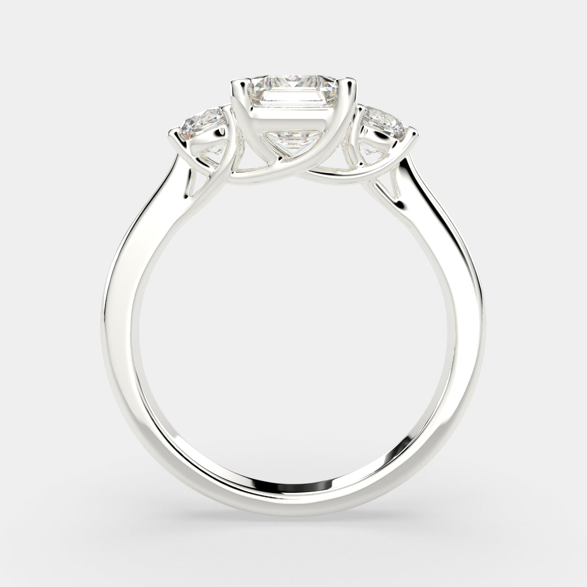 4.2 Carat VS1 D Lab Grown Diamond Trilogy Emerald Ring