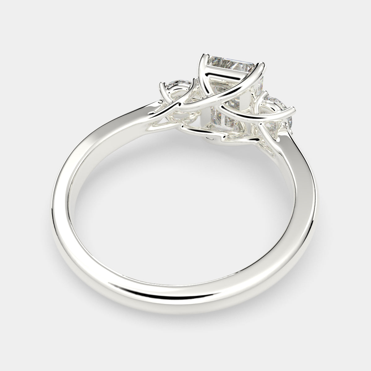 4.2 Carat VS1 D Lab Grown Diamond Trilogy Emerald Ring
