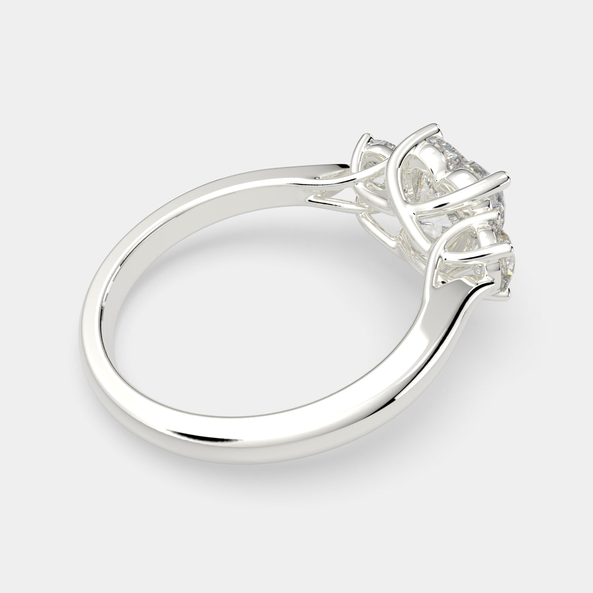 3.2 Carat VS1 D Lab Grown Diamond Trilogy Heart Ring