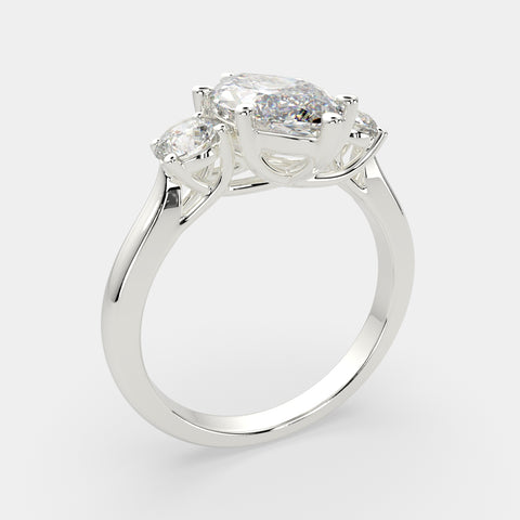 2.2 Carat VS1 D Lab Grown Diamond Trilogy Marquise Ring