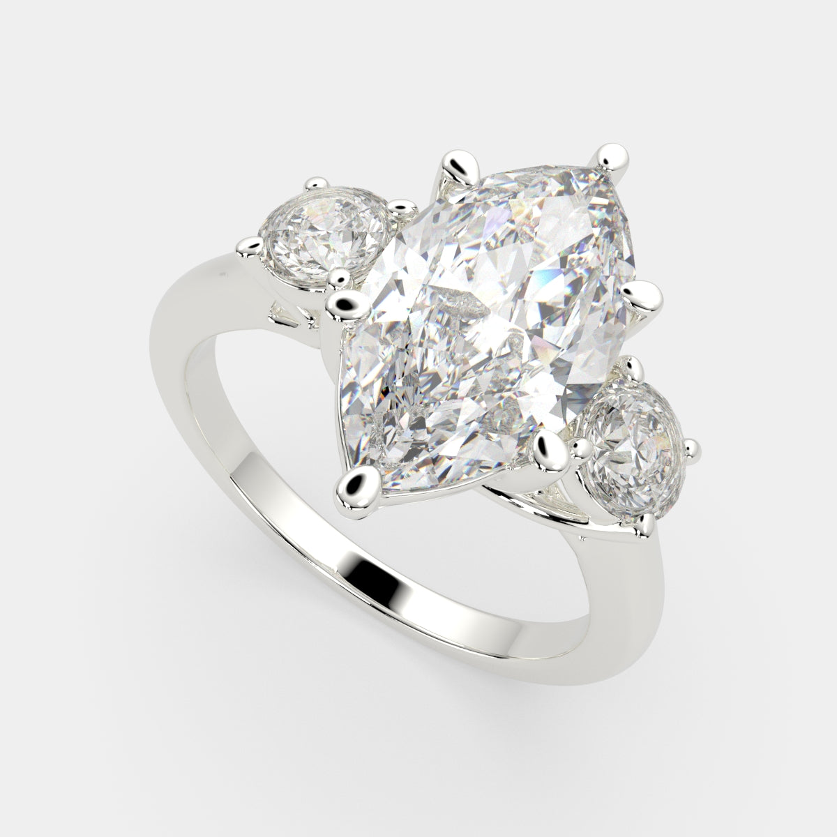 2.2 Carat VS1 D Lab Grown Diamond Trilogy Marquise Ring